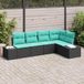 Prolenta Maison Exclusive - Ensemble de canapés de jardin, 5 pièces, en résine tressée noire