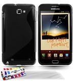 MUZZANO ORIGINAL Le S Premium Flexibele Shell Case met 3 Ultra Clear Screen Protectors voor Samsung Galaxy Note - Zwart