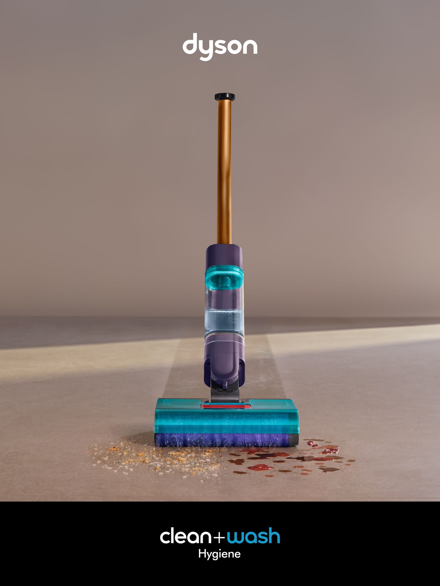 Dyson Clean + Wash Elektrische bezem | Droog en nat | Zakloos | Blauw, Koper