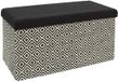 Home Deco Factory Poef/hocker Braided - opvouwbaar - stof - opbergbox - donkerbruin/zwart - polyester/MDF - 76 x 38 cm