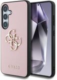 Guess 4G Metal Logo Saffiano Backcover geschikt voor Samsung Galaxy S25 Plus - Roze