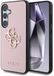Guess 4G Metal Logo Saffiano Backcover geschikt voor Samsung Galaxy S25 Plus - Roze