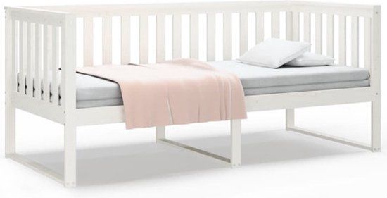 vidaXL Slaapbank 100x200 cm massief grenenhout wit
