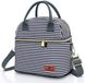 Non-branded Lunch bag - Double-layer insulated with adjustable shoulder strap - For Work School Women Men - Striped 9L