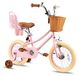 Vélo enfant 18 pouces avec roues stabilisatrices, panier, rose, pour enfants de 5 à 9 ans
