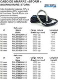 Storm Touw met Lus voor Aanmeren Zwart (diameter: 14mm, lengte: 6m)