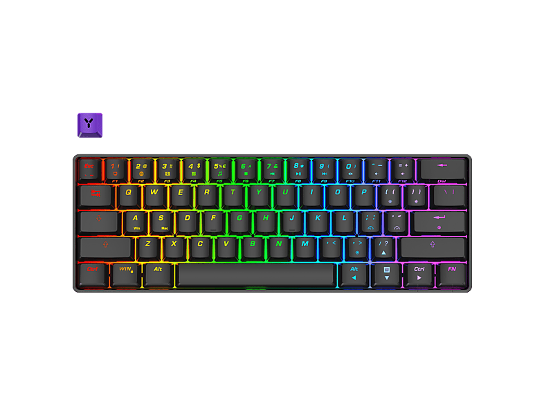 ISY Igk-5100-bk-nl Bedraad Mechanisch Mini-rgb-gamingtoetsenbord Zwart