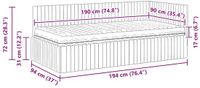 vidaXL Hoekbedframe met matras Roze Fluweel 90 x 190 cm