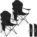 TRVLMORE Campingstoelen XXL - Opvouwbaar - 2-Pack - 160KG Draagvermogen - Incl. Draagtas - Zwart