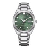 Citizen BM7620-83Y Horloge - Staal - Zilverkleurig - Groene Wijzerplaat - Ø 38 mm
