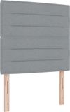 vidaXL Boxspringbed met matras, lichtgrijs, 200 x 100 cm, stof