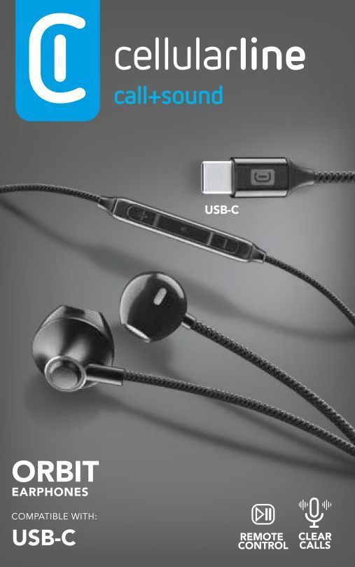 Cellularline Orbit - In-ear Headset - USB Type-C - Black