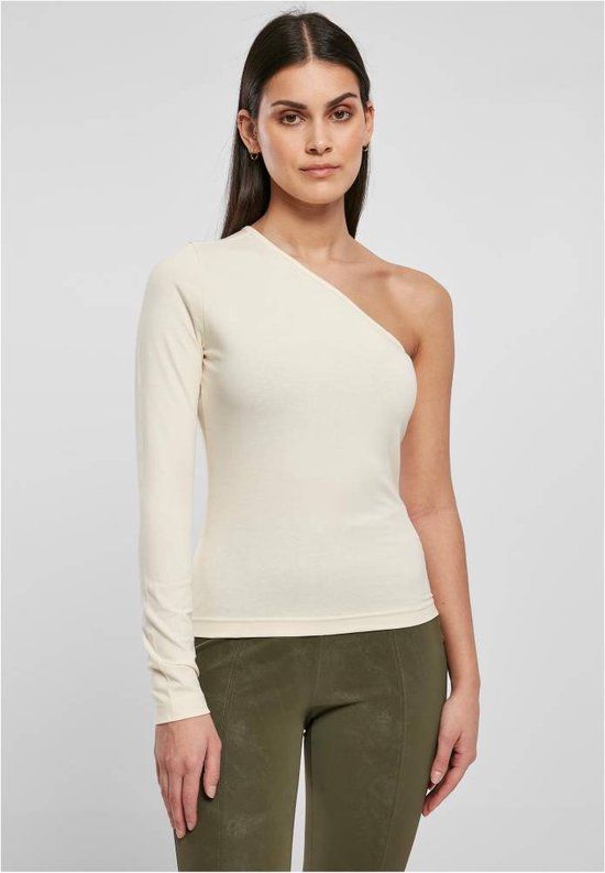 Urban Classics Asymmetric Longsleeve Top - Women - Ivory - Size S
