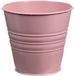Merkloos Zinken emmertje/bloempotje - lichtroze - D14 x H12 cm - Plantenpotjes