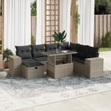 Maison Exclusive - Ensemble de meubles de jardin 8 pièces avec canapé et coussins, gris clair, en polyrotin