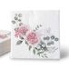 GREENBOX JGA 20 stuks papieren servetten, roze, 33 x 33 cm, motief rozen en eucalyptus, saliegroen