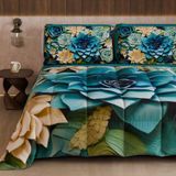 PETTI Artigiani Italiani Bedrukt winterdekbed 270 × 260 cm | Bloemen 05 15