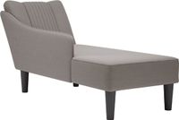 vidaXL Chaise longue met rechterarmleuning stof taupe