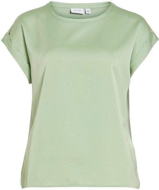 VILA VIELLETTE S/S SATIN TOP NOOS Dames T-shirt
