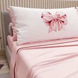 PETTI Artigiani Italiani - Katoenen beddengoed met kussenslopen met digitale print, eenpersoonsbed, beddengoedset voor eenpersoonsbed, roze, 100% Made in Italy