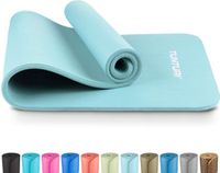 Tunturi NBR Yogamat Anti Slip - Fitnessmat Extra Dik & Zacht - Sportmat - 180x60x1.5cm - Incl Trainingsapp - Lichtblauw