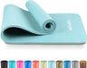 Tunturi NBR Yogamat Anti Slip - Fitnessmat Extra Dik & Zacht - Sportmat - 180x60x1.5cm - Incl Trainingsapp - Lichtblauw
