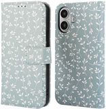 imoshion Design Bookcase smartphone - Geschikt voor Apple iPhone 16 - Smoke Green Flowers