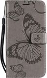 YourPhoneCover Luxe PU leren bookcase voor Apple iPhone 7 / iPhone 8 - Vlinders Butterfly Bloemen - Grijs