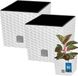 KOTARBAU® Vierkante Bloempot met Inzetpot - Vierkante Plantenbak 20x20 cm 2 Stuks - Plantenpot 6,8 L - Plantenbak - Kunststof - Rotanlook - Wit