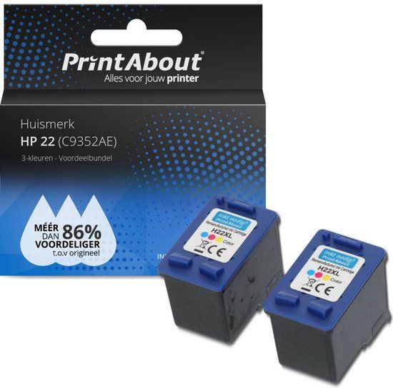 PrintAbout Huismerk HP 22 (C9352AE) Inktcartridge 3-kleuren - Compatibel