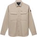 Napapijri G-Bosson Shirt Heren Katoen Lange Mouw Klassieke Kraag Borstzak Knopen Effen Rotsbeige Maat S
