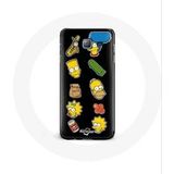 Maniacase Etui voor Samsung Galaxy J5 - The Simpsons Zwarte Achtergrond Stickers