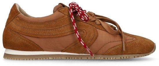 Sacha Dames Cognac Sneakers met Dubbele Veters Maat 36