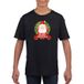 Bellatio Decorations Kerst t-shirt voor kinderen met Kerstman print - zwart - Kerst shirts jongens en meisjes 110/116