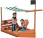 Outsunny Grote zandbak met deksel in bootdesign, hout, zeilboot, speelhuis met speelset keuken, voor kinderen van 3 tot 7 jaar, groen, 180 x 103 x 144,5 cm