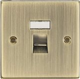 Knightsbridge CS45AB RJ45 Netwerk Outlet - Vierkant Rand Antiek Messing