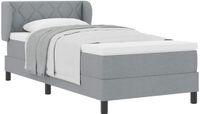 vidaXL Boxspringbed met hoofdeinde lichtgrijs stof 100 x 200 cm