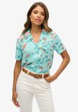 Superdry Beach Resort overhemd Dames Lichtblauw Maat 36