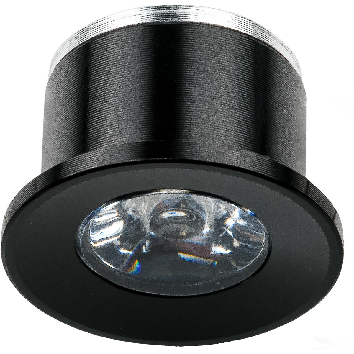 Velvalux LED Veranda Spot Verlichting - 1W - Warm Wit 3000K - Inbouw - Dimbaar - Rond - Mat Zwart - Aluminium - Ø31mm