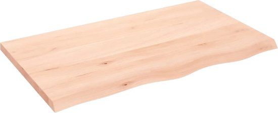 vidaXL Wandschap - 100x60x(2-4) cm - onbehandeld - massief eikenhout