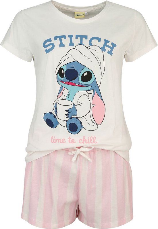 Lilo & Stitch Stitch - Time To Chill Pyjama oud wit-roze Katoen - Vrouwen XXL