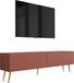 Meuble TV : brique rouge, 140 x 52 x 32 cm, avec pieds dorés