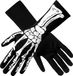Boland Paar handschoenen Bones Zwart - Volwassenen - Unisex - Skelet - Halloween accessoire - Horror
