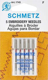 Euro-Notions Embroidery Machine Needles, Multicolor, 0.4 x 5.71 x 9.27 cm