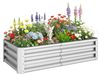Bac de jardin surélevé - Jardinière rectangulaire - Acier galvanisé - 120x60x30,5 cm - Argent