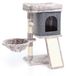 Carton arbre à griffer pour chat avec maisonnette et jouet, 71,5 cm, gris