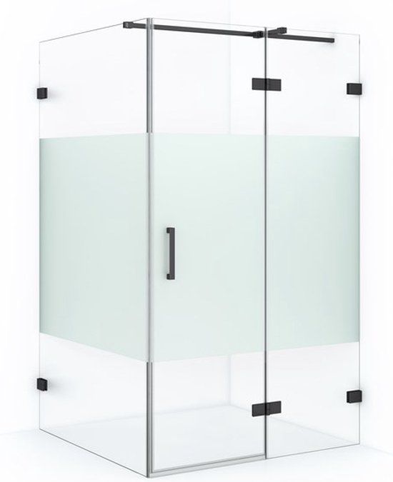 Maxaro Douchecabine Diamond 110x90cm 8mm Helder Veiligheidsglas Zwart Chroom