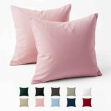 Kussensloop 60x60 versterkte katoen (set van 2) - roze - strak weven van 57 schroefdraden/cm² - kussensloop 60 x 60 cm - gecertificeerde oeko tex