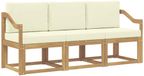vidaXL Acacia Hout Wit en Crème Bank Loungeset 4 Zitplekken Zonder Kussens
