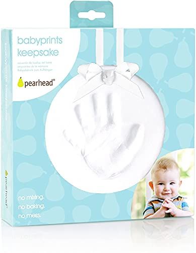 Babyprints Herinnering voetafdruk - wit/roze/lichtblauw + beschermengel armband